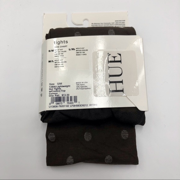 NWT Hue Lightweight Brown w/ Wht  Dots - Picture 2 of 3